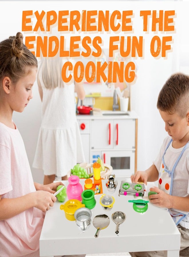 Poppet Miniature Kitchen Set for Kids with Realistic Cooking Set for Kids Girls - Durable Steel Kitchen Set for Kids Girl for Fun Pretend Play Toys for Girls and Mini Kitchen Set Playtime - Image 5
